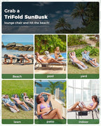 KingCamp 2 Pack Folding Lounge Chair Outdoor, Tanning Chair with Face Hole Comfy Adjustable 5-Position Foldable Chaise Chaser Lounger for Outside Beach Patio Sun Bathing Pool, Green/White