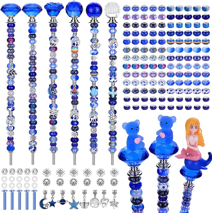 Decorative Garden Stakes DIY Kit, 158 Pieces, Sapphire Blue