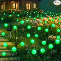 Solar Firefly Light, Christmas Lights for Outside Decorations, 4 Pack 24 LED Green Solar Garden Lights, Outdoor Waterproof Garden Decor for Yard Patio Pathway Lawn Christmas