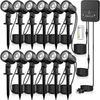 LED Landscape Lighting Kit Landscaping Lights with Remote Control Dimmable IP66 Waterproof 2700-6500K Spot Lights for Outdoor Garden Lawn Patio Yard with US Plug 12 Pack