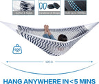 PNAEUT Handwoven Mayan Hammock, Thick Soft Rope Double Hammock for Outdoor Outside & Indoor, 600 lbs Capacity Heavy-Duty, Includes Tree Straps, Carabiners & Carrying Bag (Chasm, X-Large)