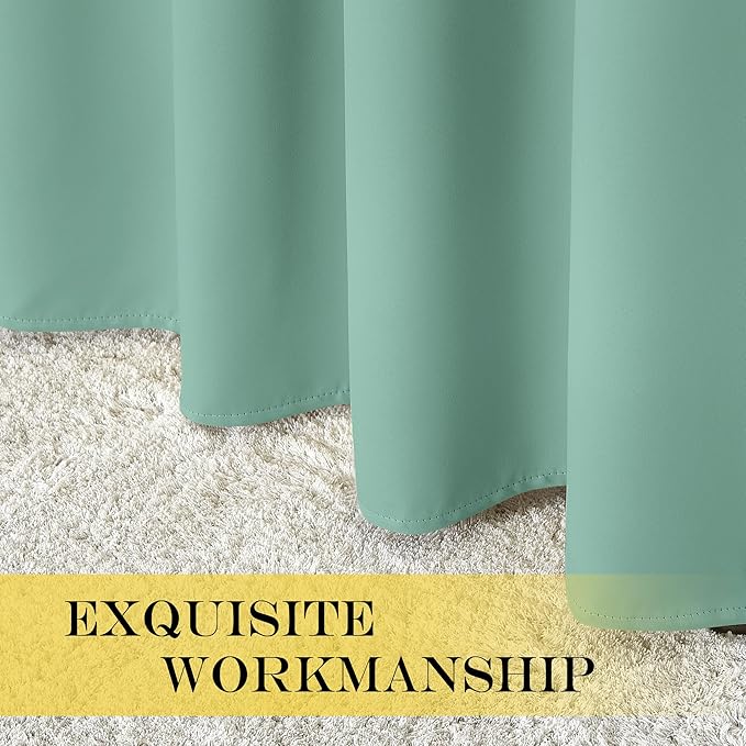 NICETOWN Sliding Door Window Treatment Blackout Patio Door Curtain Panels, Privacy Thermal Drapes for Bedroom Living Room Department with Grommet Top (Aqua Blue, W66 x L110)