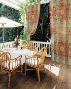 Boho Outdoor Curtains for Patio Waterproof, Grommet Privacy Curtain Drapes Weatherproof Outside Curtains for Porch GazeboPergola Cabana 2 Panel 54x108inch Rustic Bohemian Floral Tribal Orange