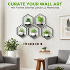 Wall Planters for Indoor Plants 5 Pack, Plant Frames Wall Decor Living Room Plant Stand Hanging Wall Plants Holder to Hold Large Pots Wall Plant Hanger Window Plant Shelves for Outdoor Entryway