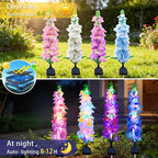 Solar Garden Lights, 6 Pack 20 LEDs Solar Delphinium Flowers Lights Gifts for Mom Grandma Women, Waterproof Solar Outdoor Lights Two Lighting Modes for Wedding Garden Yard Patio Decor