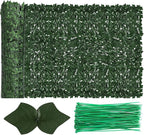 Faux Ivy Fence Privacy Screen Outdoor Expandable Artificial Greenery Roll Fake by Moeput