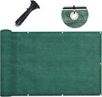 LOVE STORY 3'x10' Dark Green Balcony Screen Privacy Fence Cover UV Protection (HDPE) Weather-Resistant 3 FT Height Shield for Deck, Patio, Backyard, Outdoor Pool, Porch, Railing