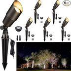 Gardenreet Solid Brass Spot Lights - Low Voltage Landscape Spotlight Outdoor, 12V LED Uplights Wired Waterproof, Electric Bronze for Patio Wall with 5000K Daylight MR16 Bulb (6 Pack)
