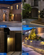 Peasur Solar Lights Outdoor Waterproof [24 Pack/140LED], Warm White Motion Sensor Lights Dusk to Dawn, 3 Modes Solar Fence Security Lighting for Wall Garden Yard Stair Outside