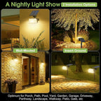 102 LED Solar Spot Lights Outdoor Waterproof IP65, Adjustable Landscape Spotlights, [2 Pack/4 Modes] Auto On/Off Solar Powered Flood Lights for Outside Yard Garden Wall Pathway (Warm White)