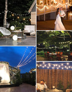 String Lights 300FT Outdoor LED with 152 G40 Globe Bulbs, IP65 Waterproof