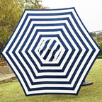 Sunnyglade 7.5' Patio Umbrella Outdoor Table Market Umbrella with Push Button Tilt/Crank, 6 Ribs (Blue and White)