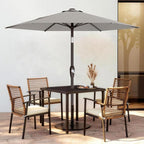 AreShark 7.5FT Patio Umbrella Table Market Umbrella with 6 Sturdy Ribs, Button Tilt/Crank Heavy-Duty Round Outdoor Umbrellas for Garden, Deck, Backyard,and Pool, Foggy Gray