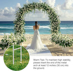 RUBFAC 94" Metal Wedding Arch Frame, White Garden Trellis for Climbing Plants Outdoor, Garden Arbors and Arches Party Archway for Flower Rose Vines Birthday Bridal Christmas Decoration
