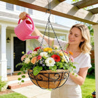 Hanging Planters for Outdoor Plants,2 Pack 12 inch Wire Hanging Baskets with Coco Coir Liner,Hanging Flower Basket for Indoor,Outdoor Garden Decoration