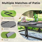 Outdoor Patio Dining Table for 6, All Weather Wrought Iron Black Outdoor Table - Image 4