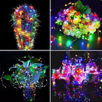 4Pack 80Ft 240LED Fairy Lights Battery Operated with Remote, Waterproof String Lights with Timer for Indoor & Outdoor, Twinkle Lights Battery Powered for Bedroom Christmas Decorations (Multicolor)