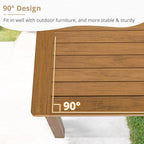 LUE BONA Outdoor Coffee Table, HDPS Patio Coffee Tables for Outside Rectangle, Adjustable Levelling Feet/Weather Resistant, Patio Table for Deck, Pool, Balcony, Indoor or Outdoor Use, Teak Color