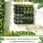 30 Set 60 Pocket Vertical Stackable Wall Planters Kit Outdoor Self Watering Plastic Planter Grow Hang Mount System for Strawberry Flower Vegetable Home Fence Balcony Wall Decor