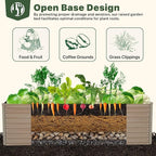 DTIG Galvanized Raised Garden Bed for Vegetables Flowers Herbs, Tall Metal Raised Garden Bed Kit with Garden Tools, Gloves, Plant Labels, Brown 6×3×2FT