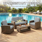 Patio Cushion Covers 8-Piece Gray Stretch Set with Elastic Straps