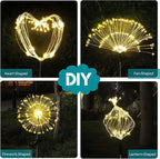 JJGoo Solar Firework Lights, 2 Pack 135 LEDs 2 Lighting Modes Solar Garden Lights Outdoor Waterproof for Yard Patio Walkway Pathway Party Wedding Christmas Decorative - Warm White