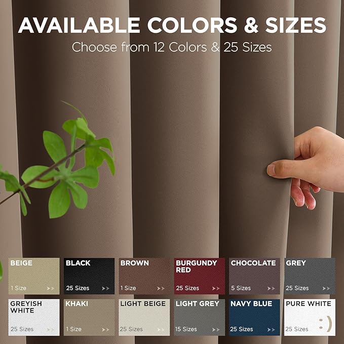 Blackout Door Curtain for Doorway Privacy – Khaki, 40Wx78L, 1 Panel