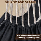 Chihee Hammock Chair 4.9ft x 3.9ft Max 500 Lbs Widen Hanging Swing 2 Cushions Included Metal Spreader Bar with Anti-Slip Grooves Portable Comfy Hanging Chair Side Pocket Bohemian Chair Indoor Outdoor