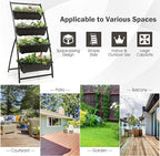 Giantex 2 Pcs 5.2FT Vertical Raised Garden Bed, 4-Tier Elevated Planter Box w/4 Containers & Drainage Holes, Indoor Outdoor Freestanding Planter for Vegetables, Herbs, Flowers, Heavy-Duty Metal Frame