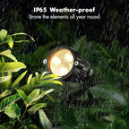 LemonBest Landscape Lighting - 6W RGB Color Changing Halloween Landscape Lights 120V Christmas Outdoor LED Spotlight with Remote Control Waterproof Spot Lights for Yard Garden Patio Driveway (2 Pack)