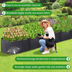 POILKMNI 12x2x1ft Oval Fabric Raised Garden Bed - Outdoor Planter Box Non-Woven Fabric Patio Planting Bed Garden Grow Bed Bag for Growing Herbs, Flowers and Vegetables