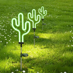 Solar Garden Stake Lights, Waterproof Landscape Light, Solar Landscape Path Lights, Neon Lights, Outdoor Decor for Garden, Yard, Lawn, Pathway, Patio, Backyard (Cactus)