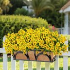20 Bundles Artificial Flowers for Outdoors, UV Resistant Fake Plants Flowers Greenery Shrubs Plants for Decoration Outside Plants Hanging Planter Home Garden Decor (Yellow)