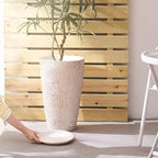 VEVOR Set of 2 Tall Outdoor Planters 21" H, Round Large Planters for Front Porch and Patio, Stone Finish Flower Tree Plant Pots