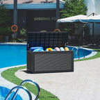 NUNU LAB 102 Gallon Large Waterproof Resin Deck Box, Lockable Outdoor Storage - Image 9