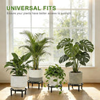 Metal Plant Stand Indoor Outdoor, Heavy Duty Plant Riser, Sturdy Flower Pot Holder Low Planter Stand, Single Flower Pot Stands, Modern Planter Stool for Indoor Plants (Black, 11.8"-2PCS)