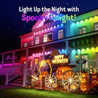 Fitop Permanent Outdoor Lights, 200FT RGB Smart LED Eaves Light, IP67 Waterproof Outdoor Strip Lights, 16 Million Colors, Extendable, App/Remote Control, Music Sync