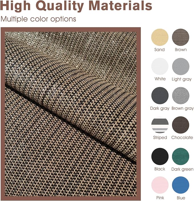 Sunny Guard Customized 3.3'x24' Brown Balcony Privacy Screen, 180 GSM - Image 5
