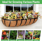 ZeeDix 30 Inch Trough Coconut Liners for Planters - 100% Natural Coconut Coir Fiber Planter Liners Replacement for Window Boxes, Wall Baskets, Deck Flower Boxes, Garden Railing Fence Troughs (2-Pack)