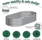 4x2x1FT Galvanized Raised Garden Bed Kit,Vegetable Boxes-Oval Metal Flower Box,Large Planter Raised Beds Outdoor Garden for Planting,Fruit,Herb-Silver