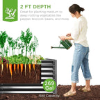 Best Choice Products 6x3x2ft Outdoor Metal Raised Garden Bed, Deep Root Box Planter for Vegetables, Flowers, Herbs, 269 Gallon Capacity, 100% Non Toxic Materials - Gray
