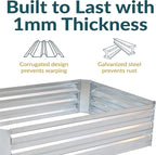 Sunnydaze 11.75" H Raised Metal Garden Bed - Galvanized Raised Garden Bed Outdoor for Vegetables and Flowers - Silver - 4' x 3' Rectangle