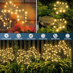 Solar Garden Lights 6 Pack Waterproof Swaying Starburst Light Solar Outdoor Lights for Yard Patio Walkway Pathway Party Wedding Decoration, Unique Gifts for Women, Warm White