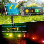 MEIHUA Solar Spot Lights Outdoor Color Changing, 4 in 1 Landscape Lighting RGB Spotlights with Remote Control, IP66 Waterproof Solar Lights Outdoor Garden for Pathway Yard Pool Tree
