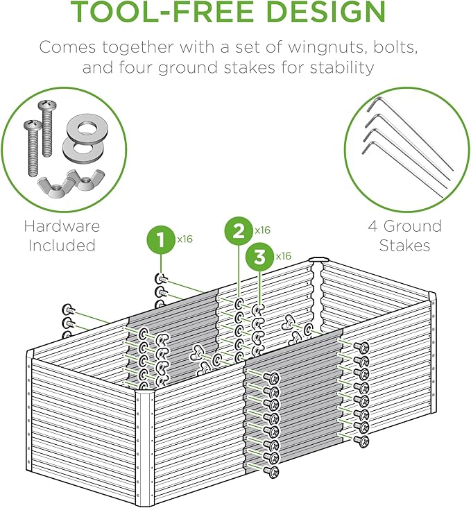 Best Choice Products 4x2x2ft Outdoor Metal Raised Garden Bed, Deep Root Box Planter for Vegetables, Flowers, Herbs, 119 Gallon Capacity, 100% Non Toxic Materials - Sage Green