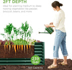 Best Choice Products 8x2x2ft Raised Outdoor Metal Garden Bed, Deep Root Box Planter for Vegetables, Flowers, Herbs, 240 Gallon Capacity, 100% Non Toxic Materials - Dark Green