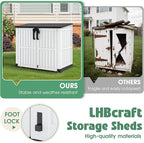 LHBcraft Outdoor Storage Cabinet 36 Cu Ft with Lockable Doors, Portable Horizontal Resin Storage Shed -Easy to Assemble, Waterproof Outdoor Storage Box for Backyards,Patios