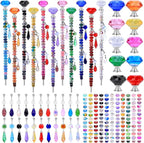 Decorative Garden Stakes Kit with 423 Crystal Pieces and 11 Colors