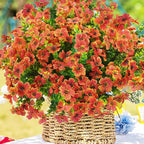 Artificial Flowers for Outdoor, UV Resistant Fake Silk Flowers, Realistic Faux Plants for Outside Indoor Porch Patio Window Box Planter Home Decor (20, Orange)