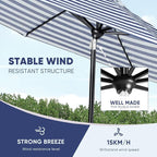 Tempera Patio Market Outdoor Table Umbrella with Auto Tilt and Crank, Large Sun Umbrella with Sturdy Pole & Fade Resistant Canopy, Easy to Set